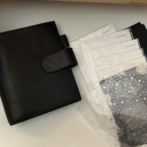 Moterm Luxe 2.0 Rings Planner - A6 Vegetable Tanned Leather Midnight 30mm rings